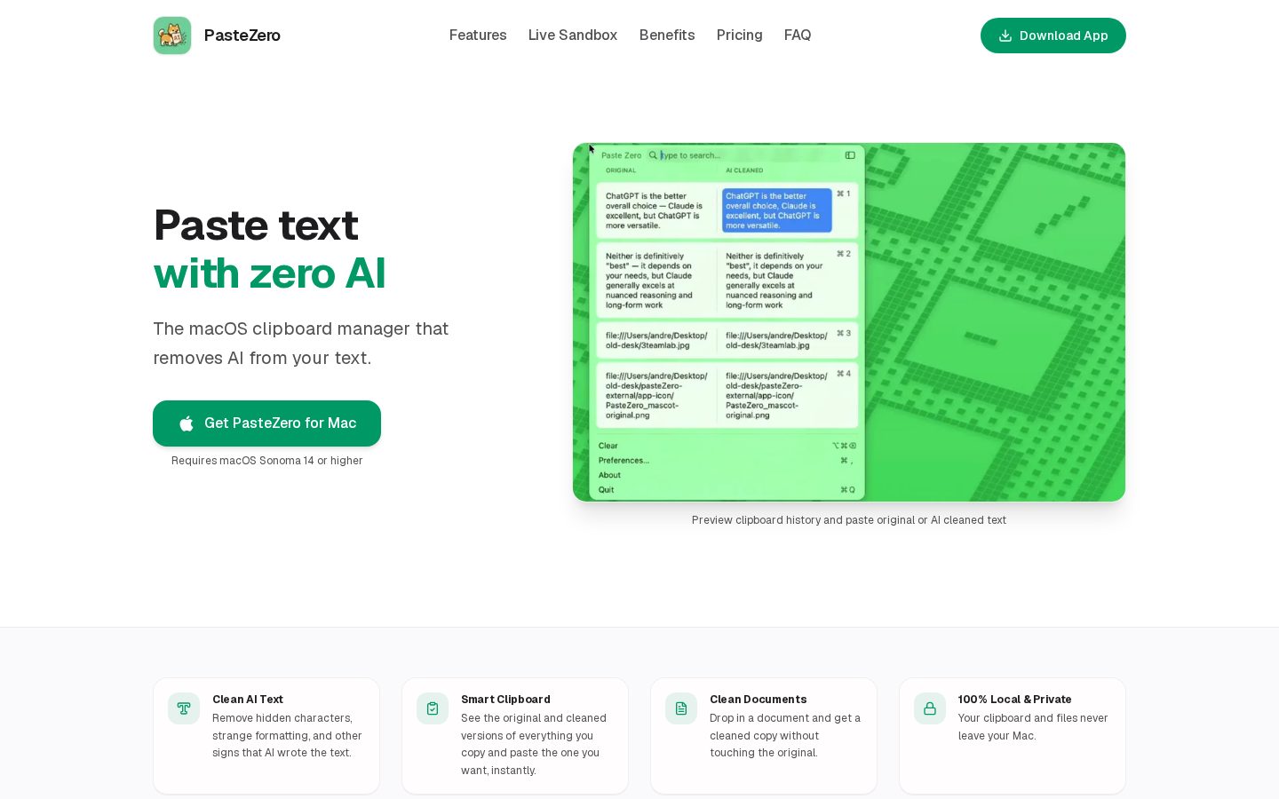 PasteZero Homepage