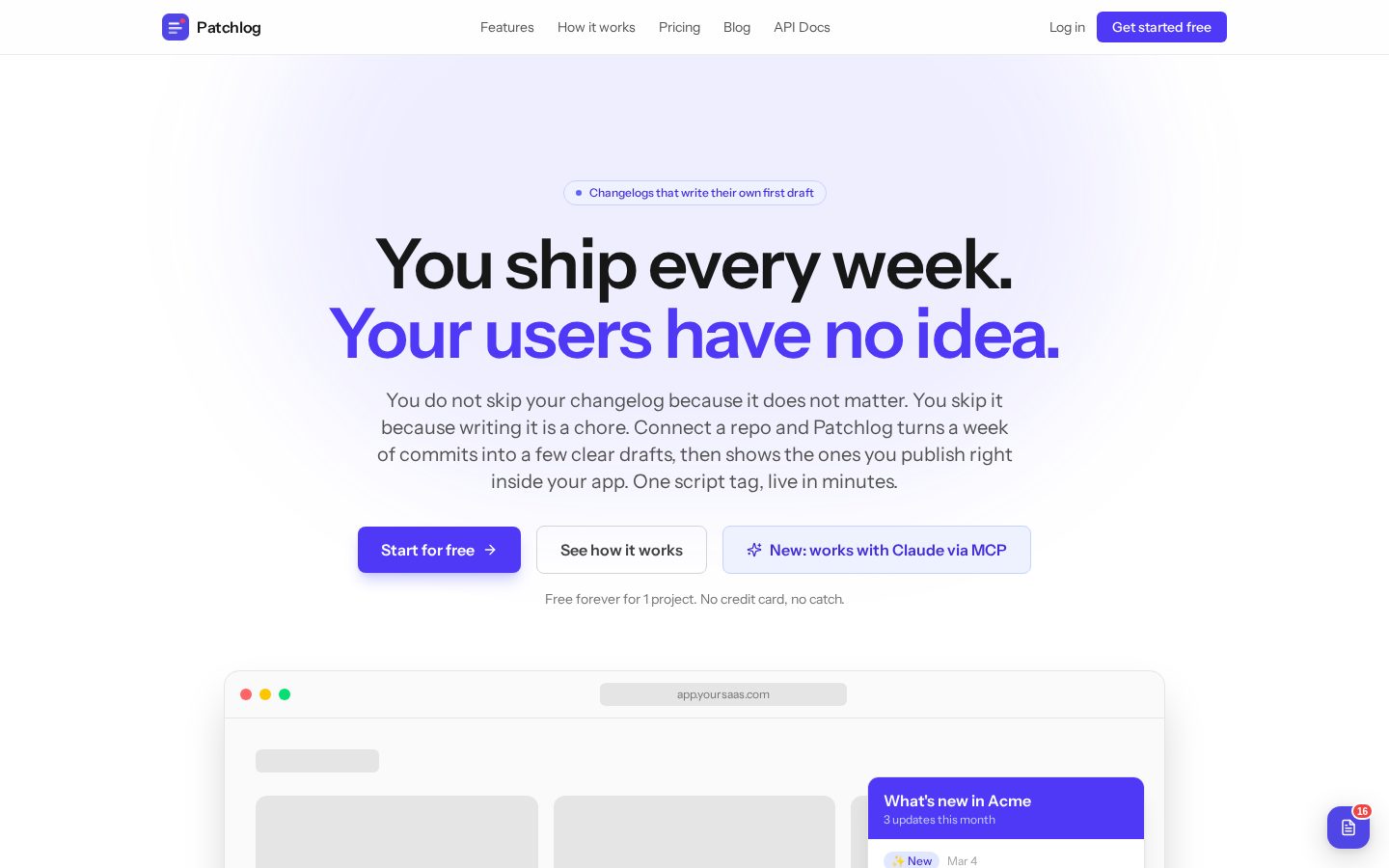 Patchlog Homepage