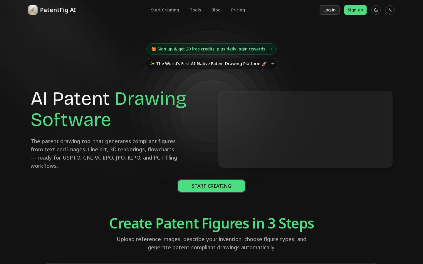 PatentFig AI Homepage