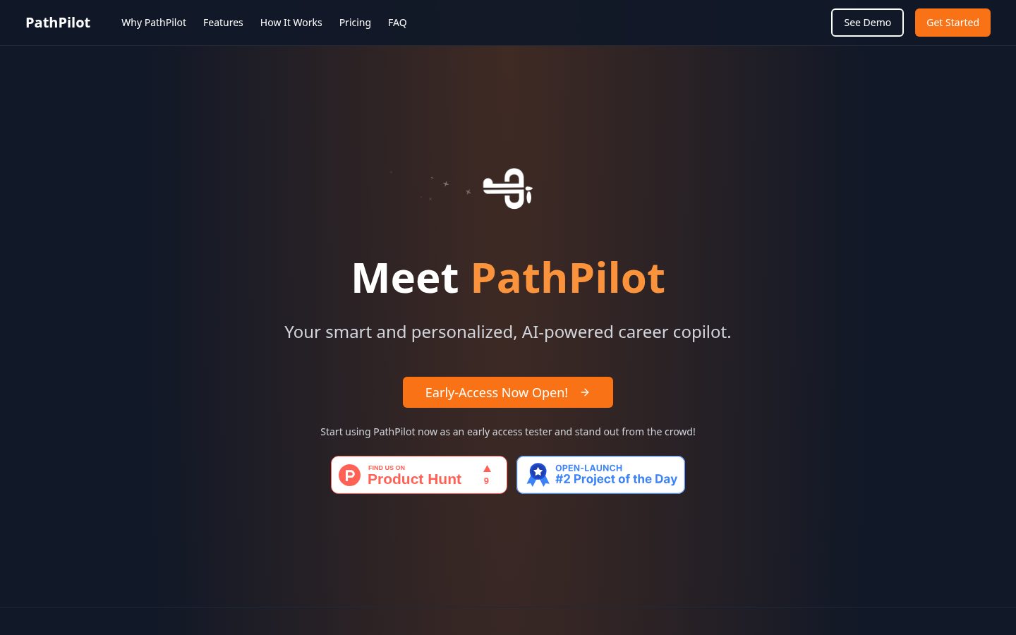 PathPilot - The Career Companion for Your First, Current, or Next Job Homepage
