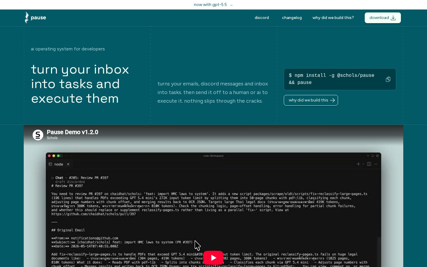 Pause Homepage