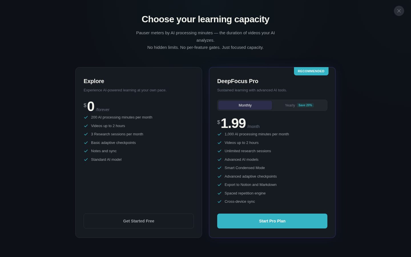 Pauser Pricing