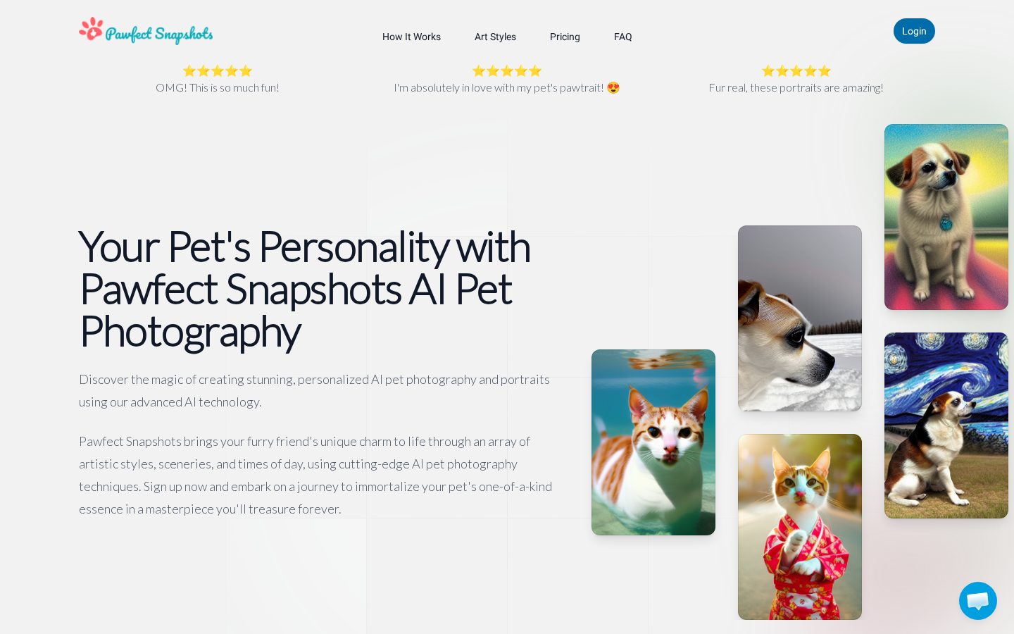 Pawfect Snapshots Homepage