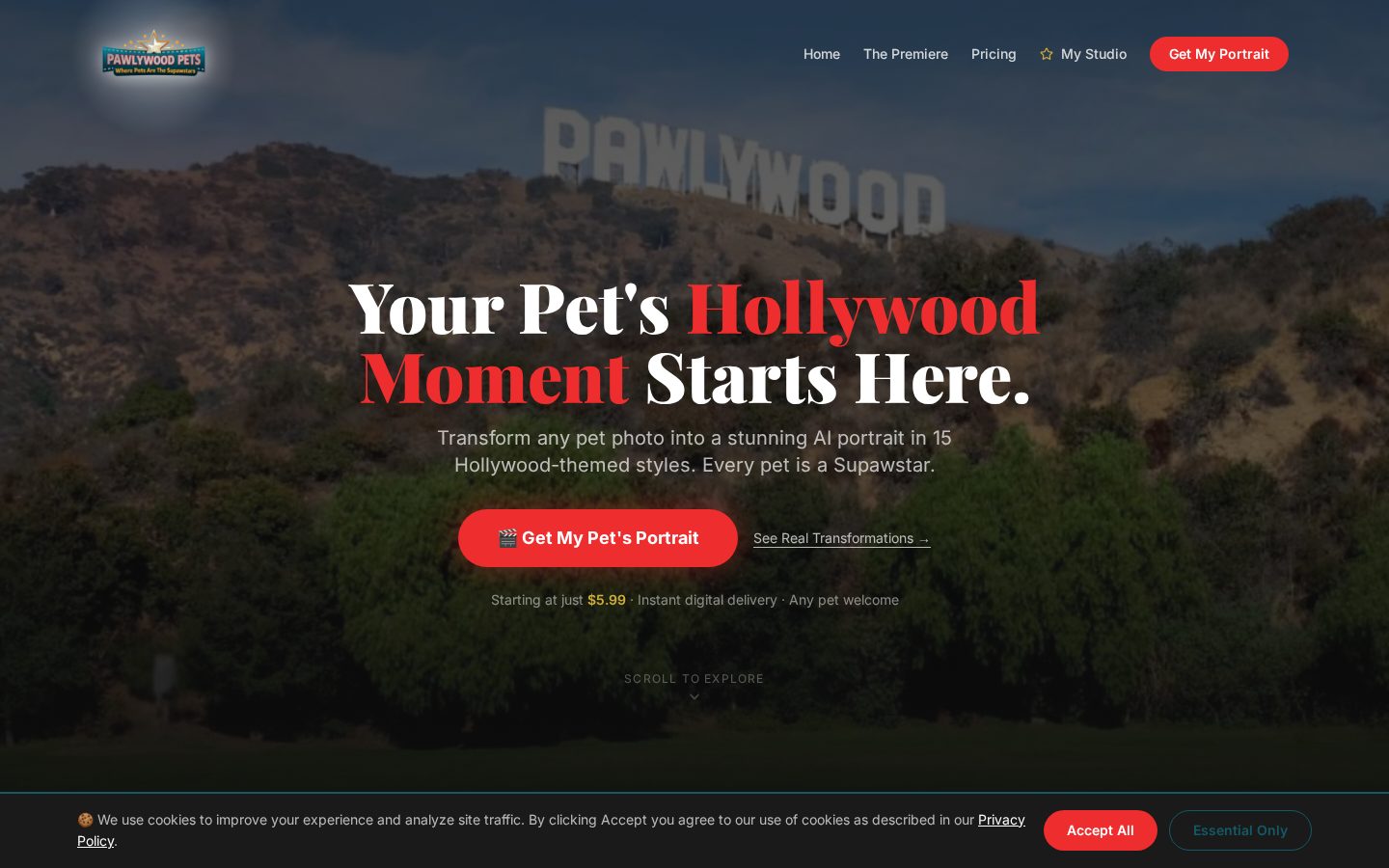 Pawlywood Pets Homepage