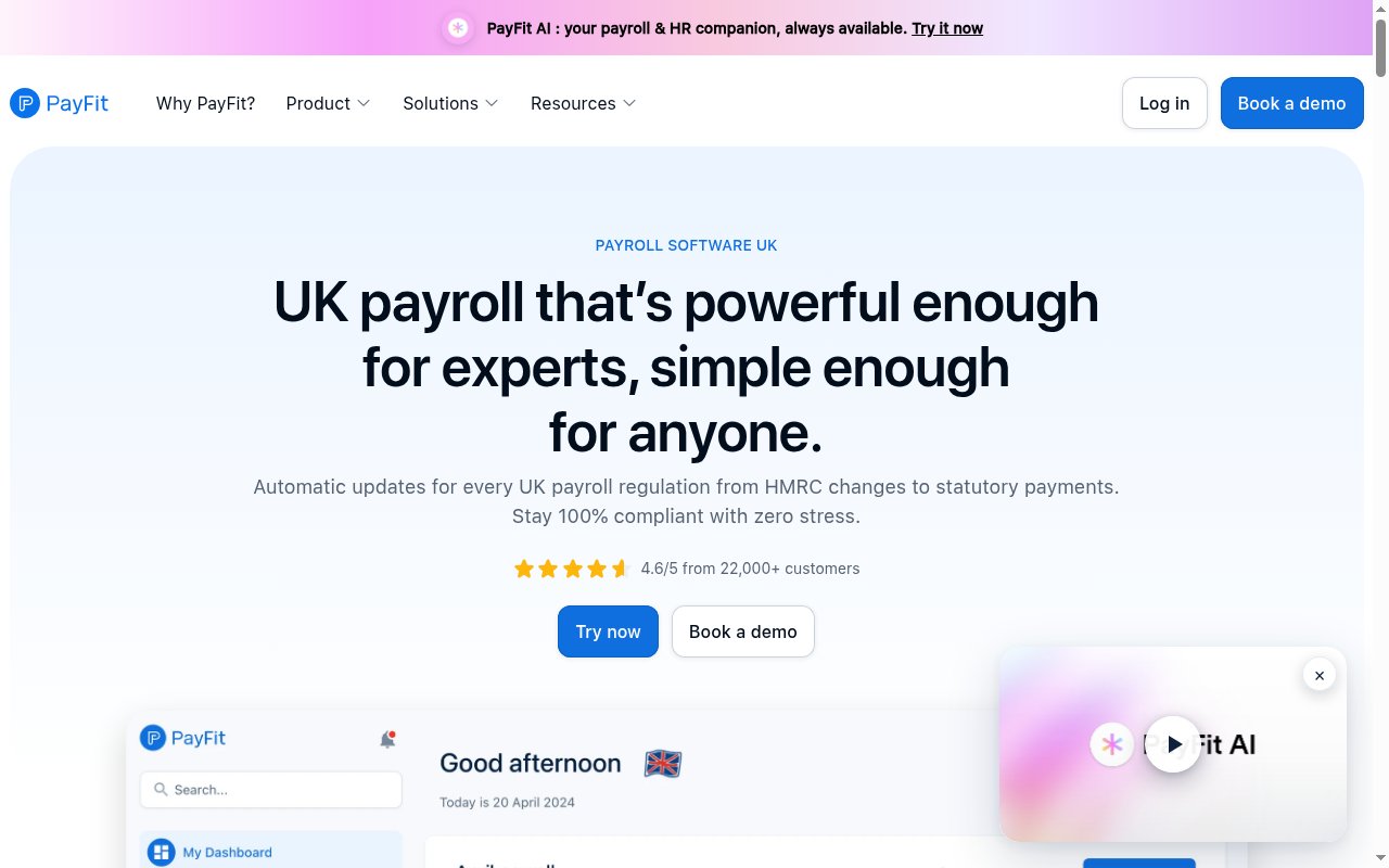 PayFit homepage