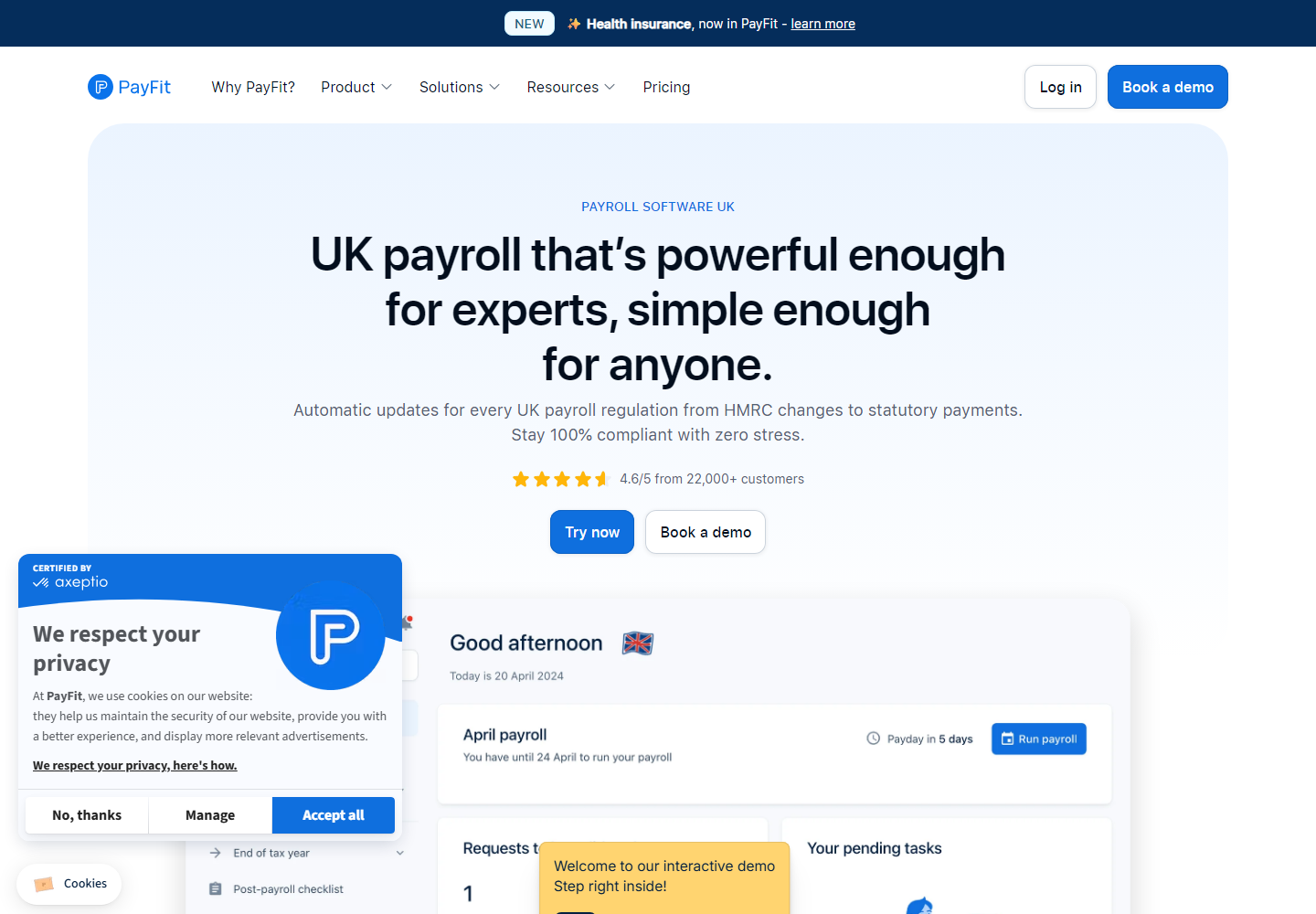 PayFit homepage