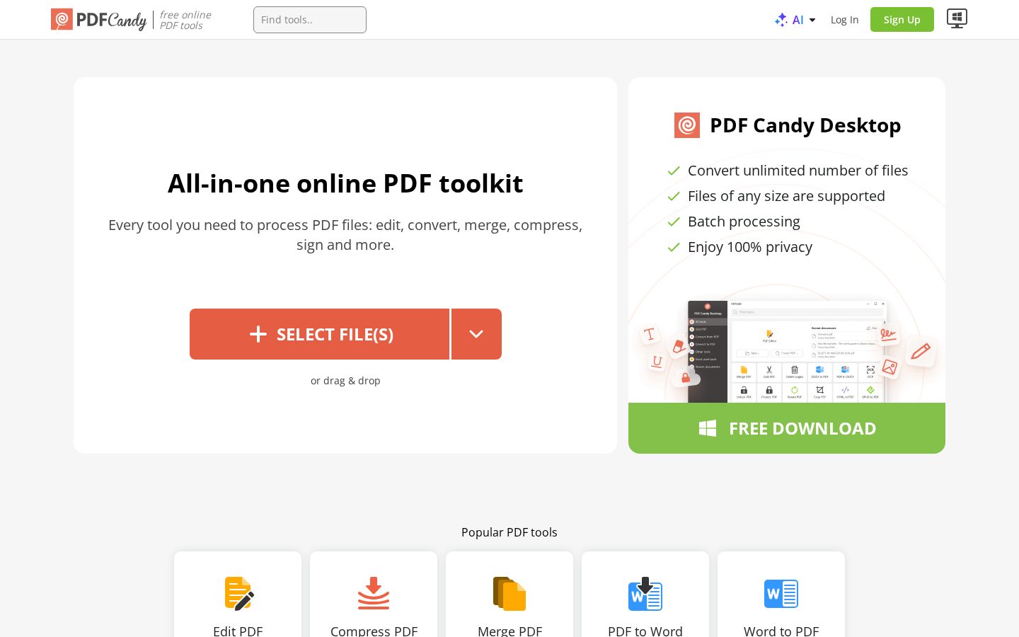 PDF Candy Homepage