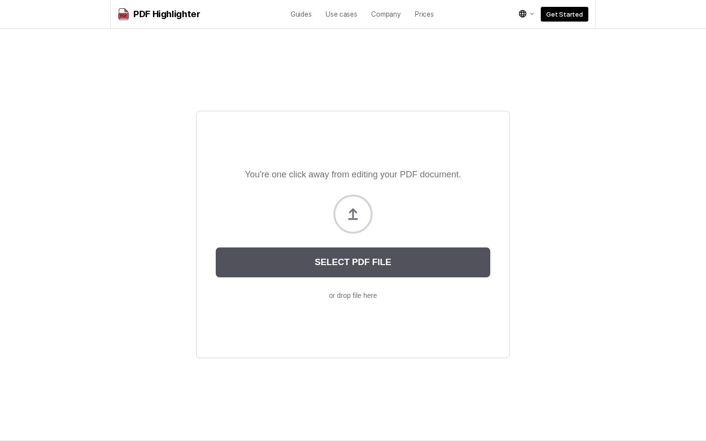 PDF Highlighter Homepage