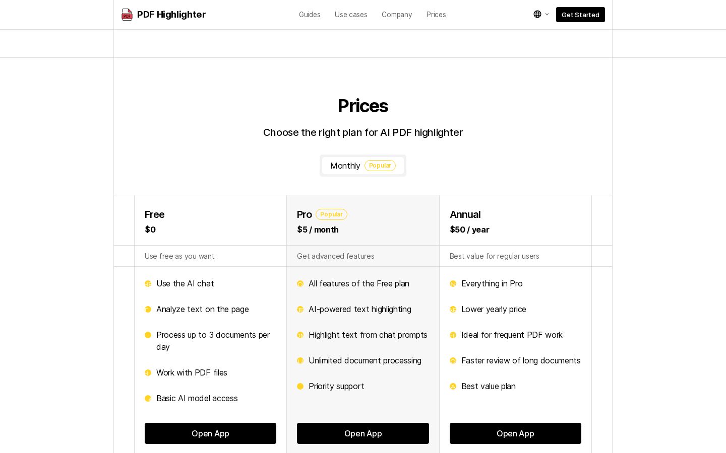 PDF Highlighter Pricing