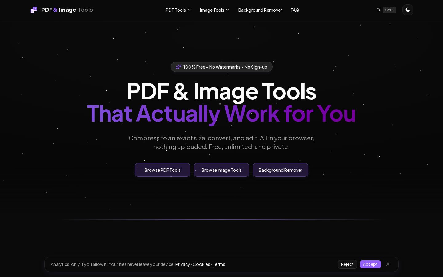 PDF & Image Tools Homepage
