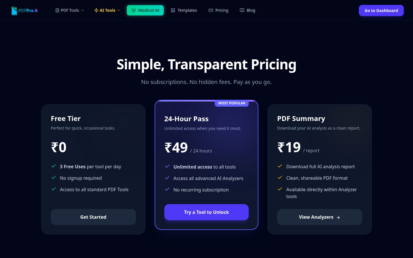 PDF Pro AI Pricing