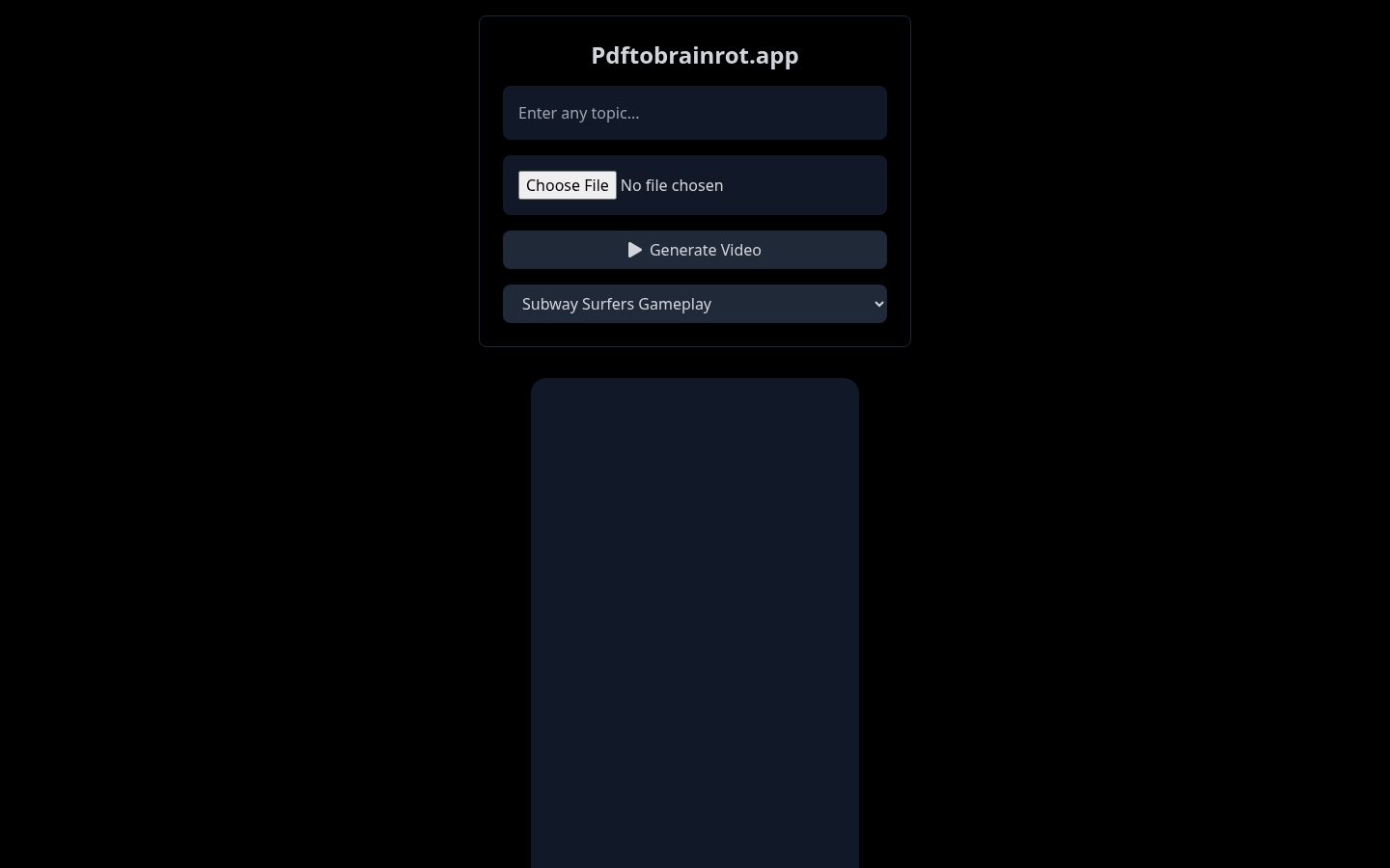PDF To Brainrot AI Homepage