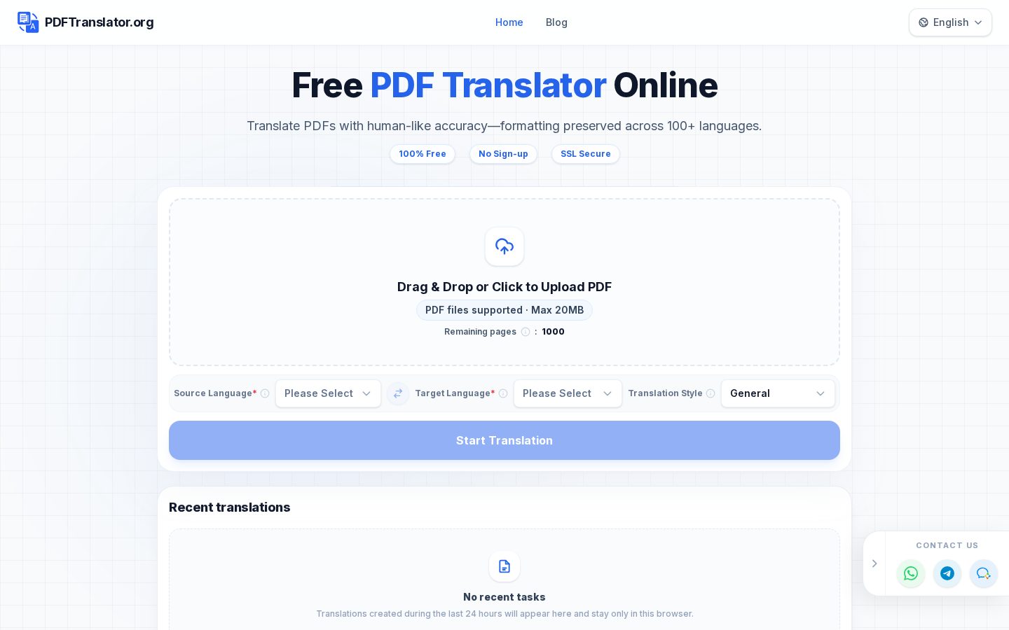 PDFTranslator Homepage