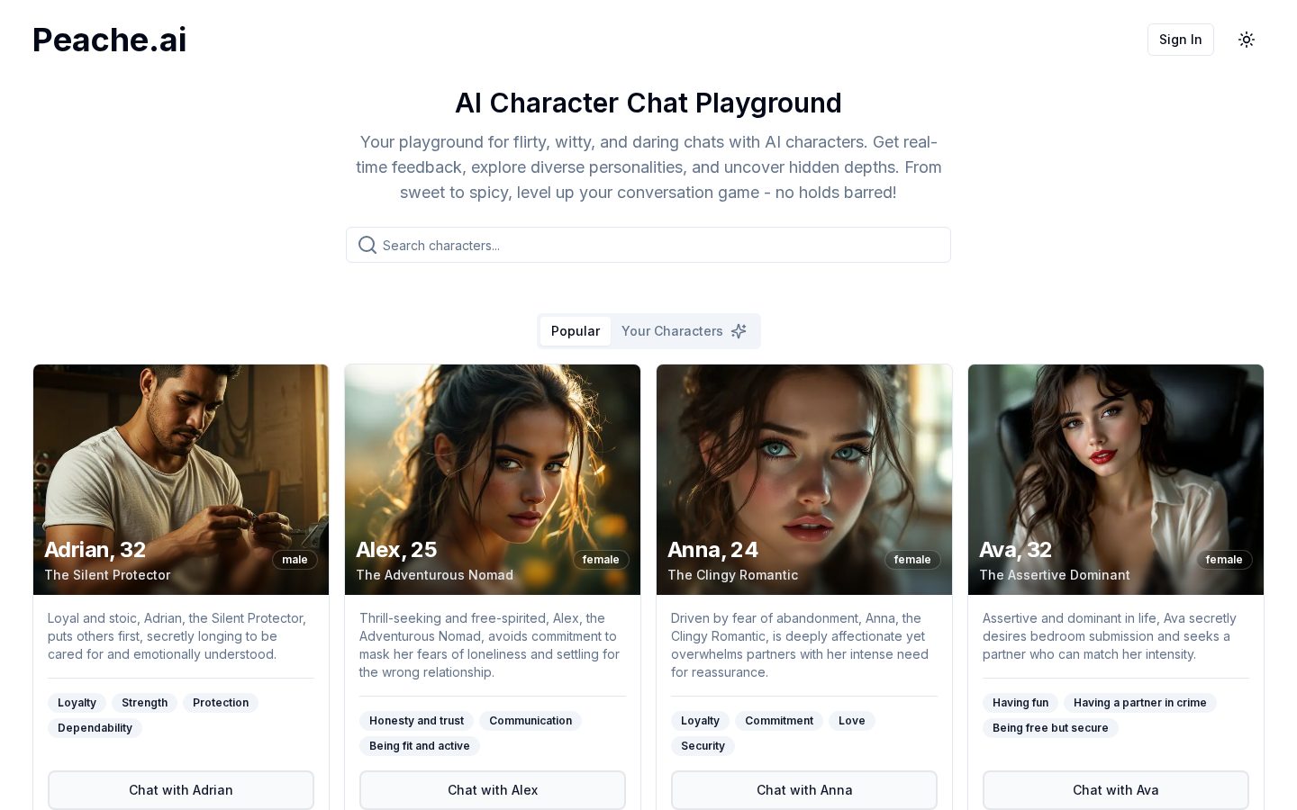 Peache.ai Homepage