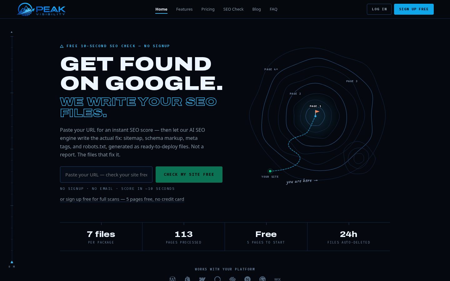 Peak Visibility Homepage