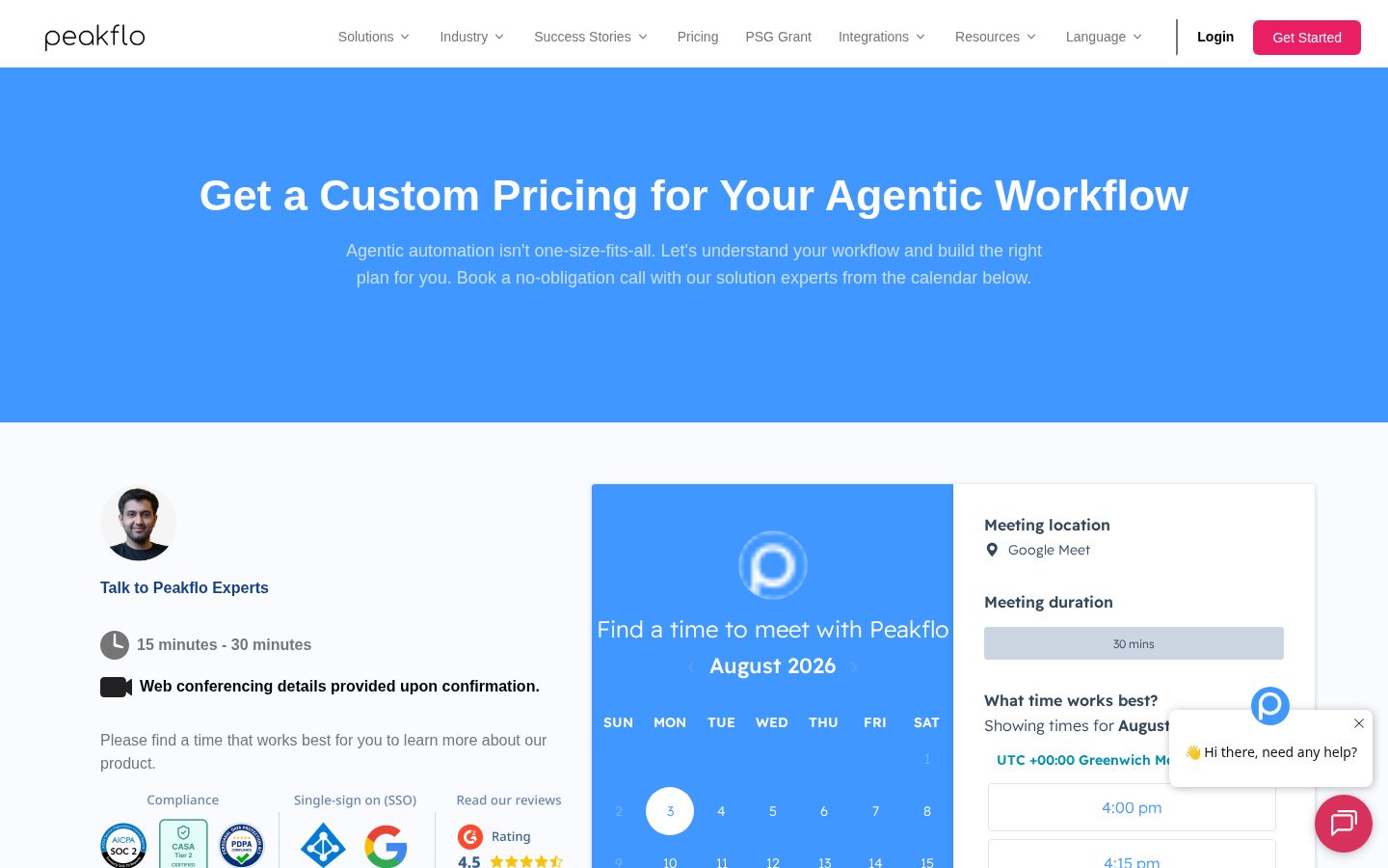 Peakflo AI Voice Agents Pricing