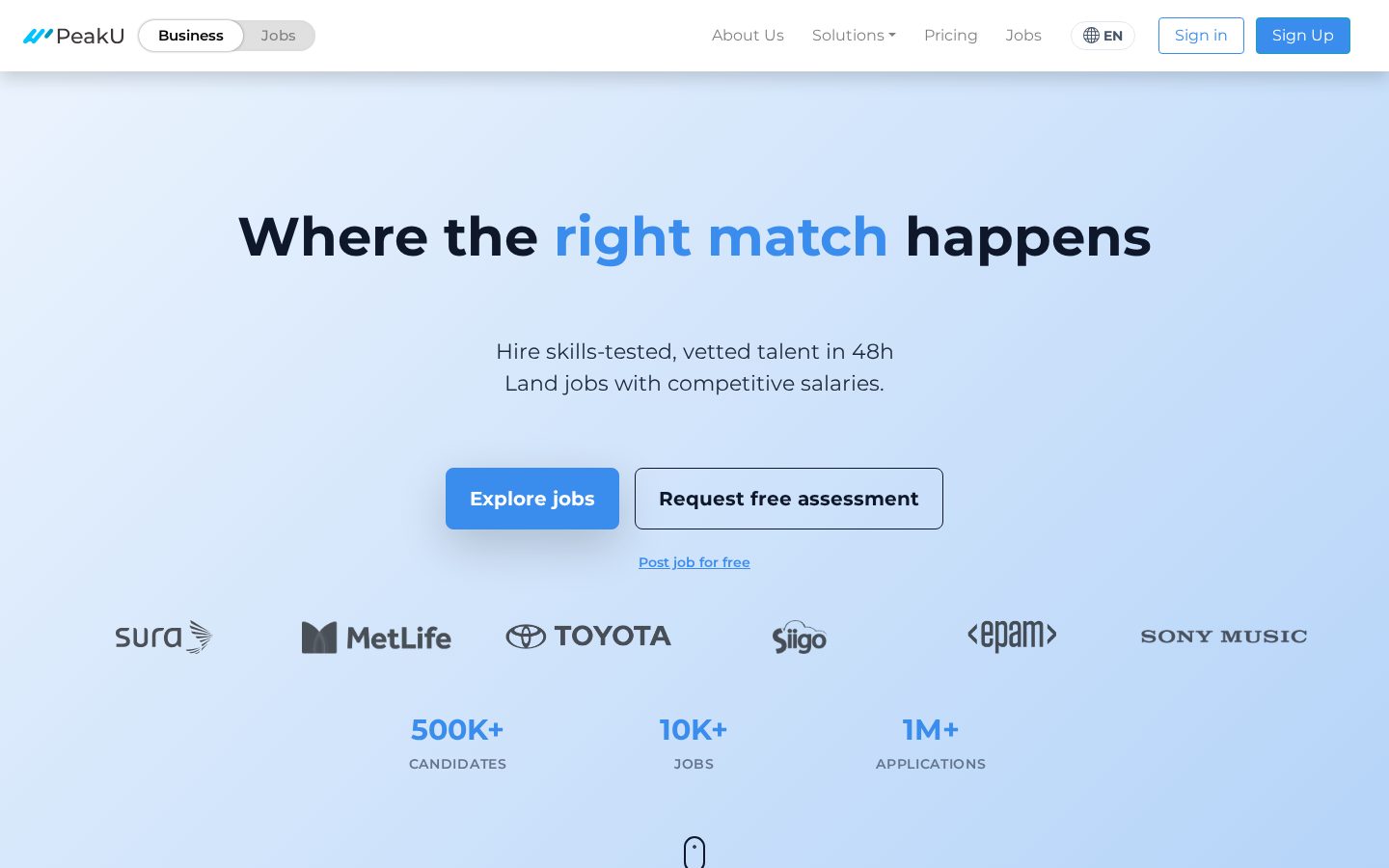 PeakU Homepage