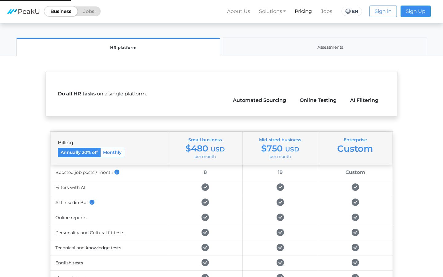 PeakU Pricing