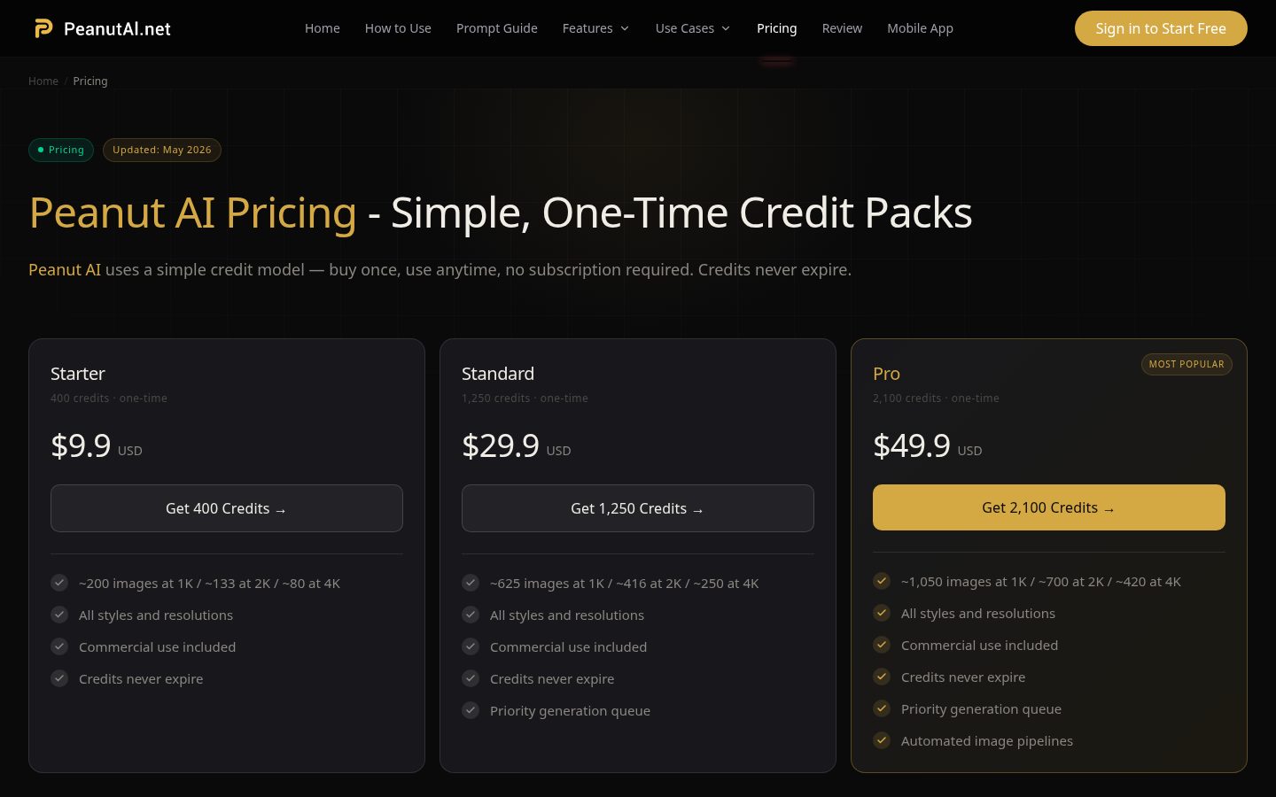 Peanut AI Pricing