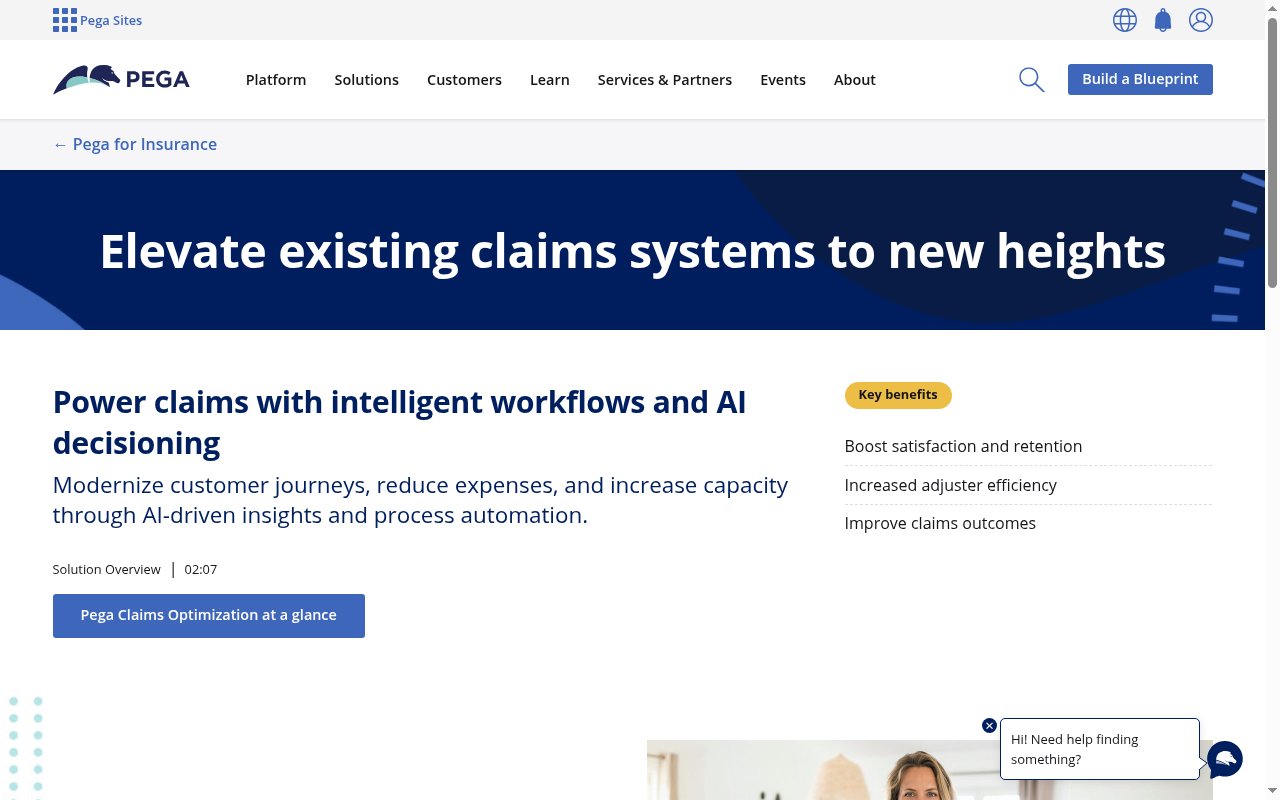 Pega claims optimization homepage