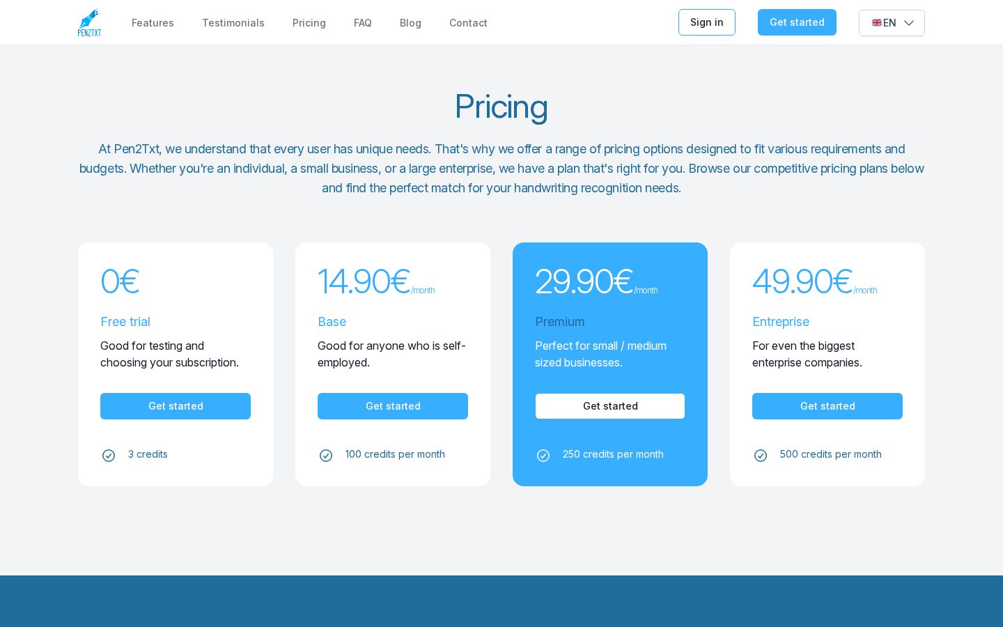 Pen2txt Pricing