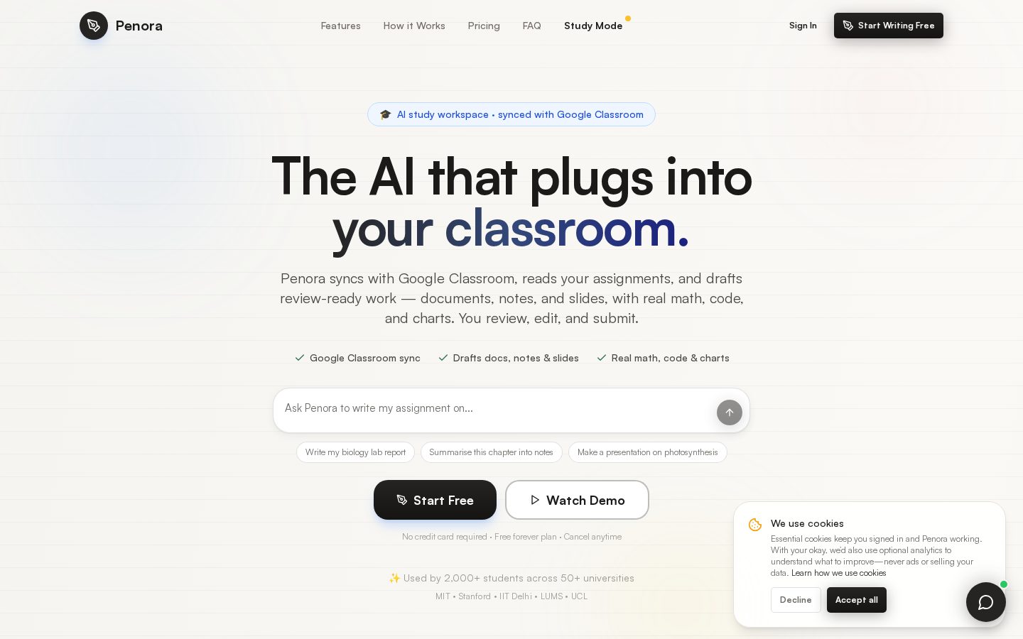 Penora Homepage