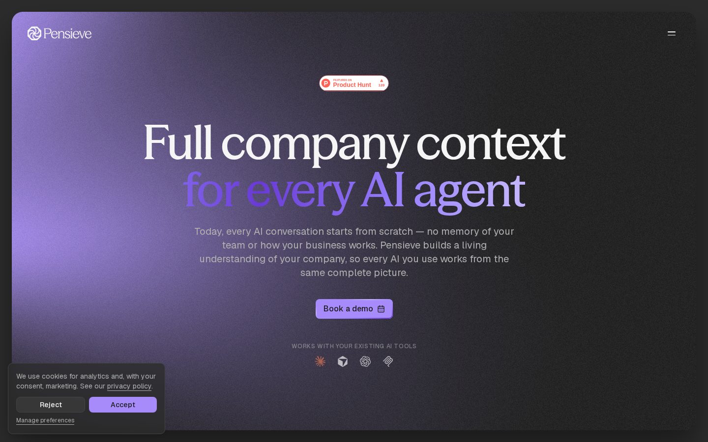 Pensieve Homepage