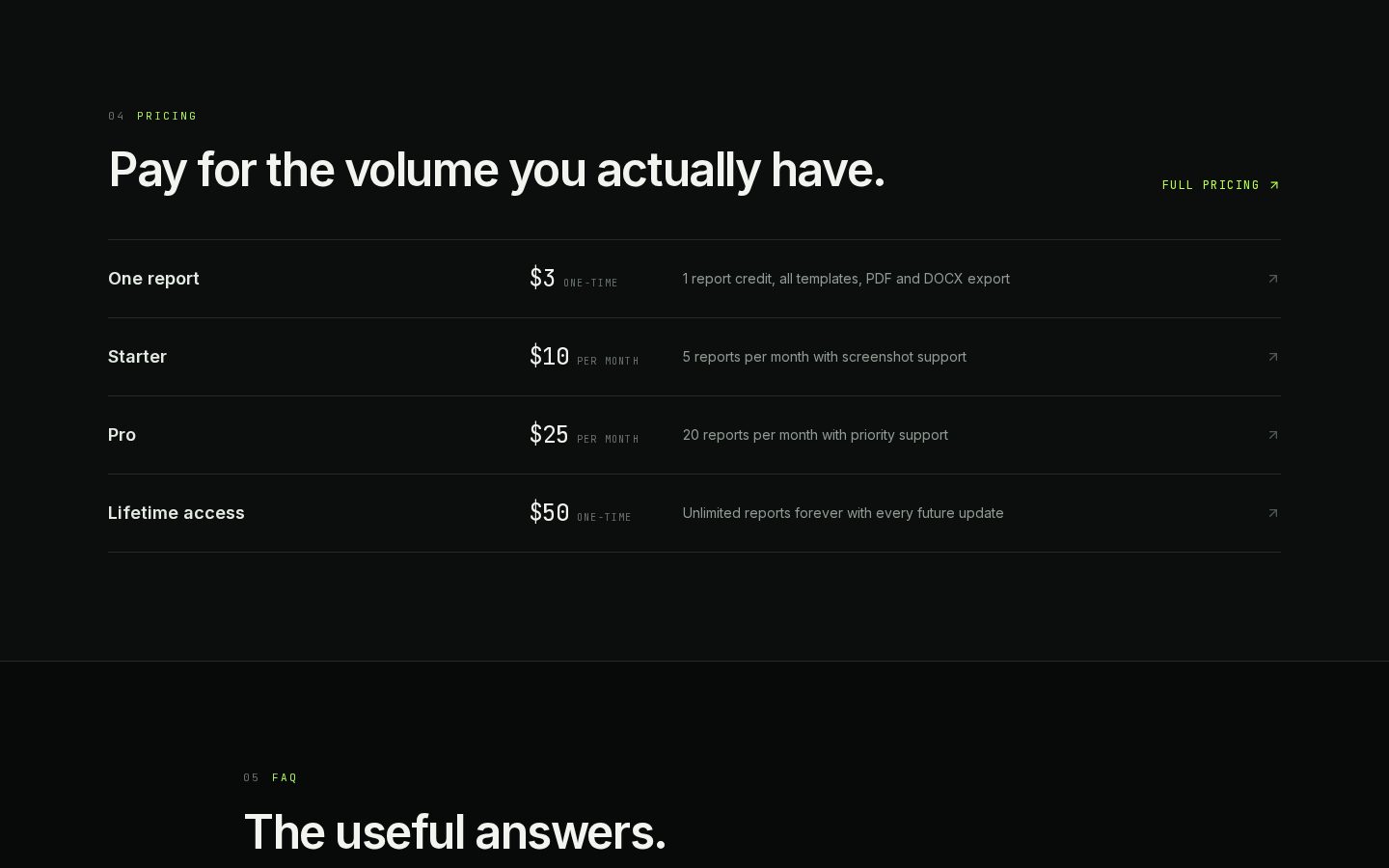 PentestReportAI Pricing