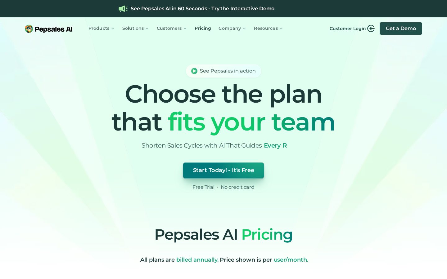 Pepsales AI Pricing