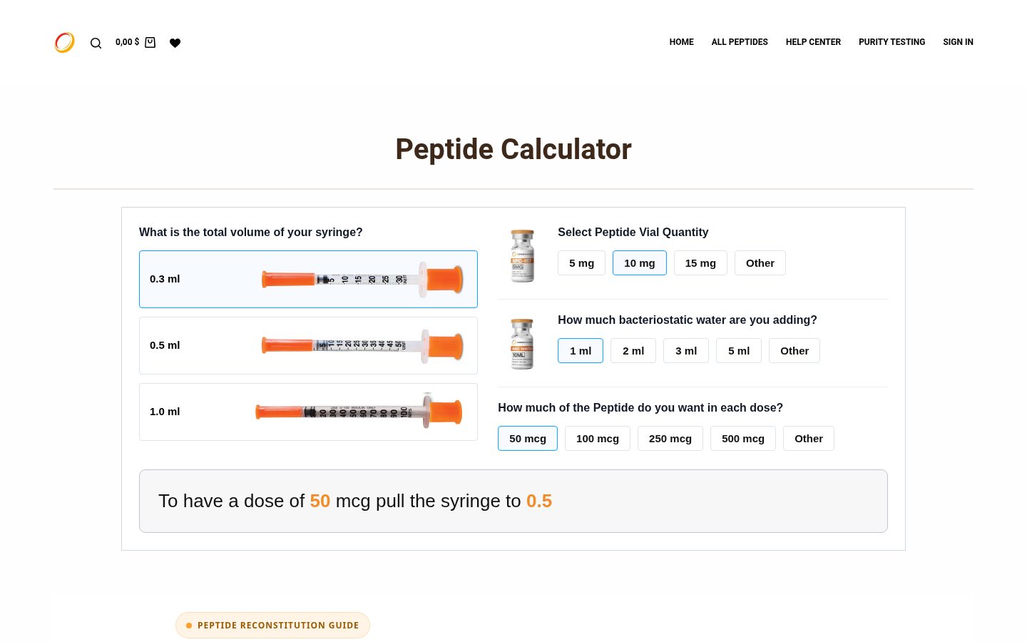 Peptide Calculator Homepage