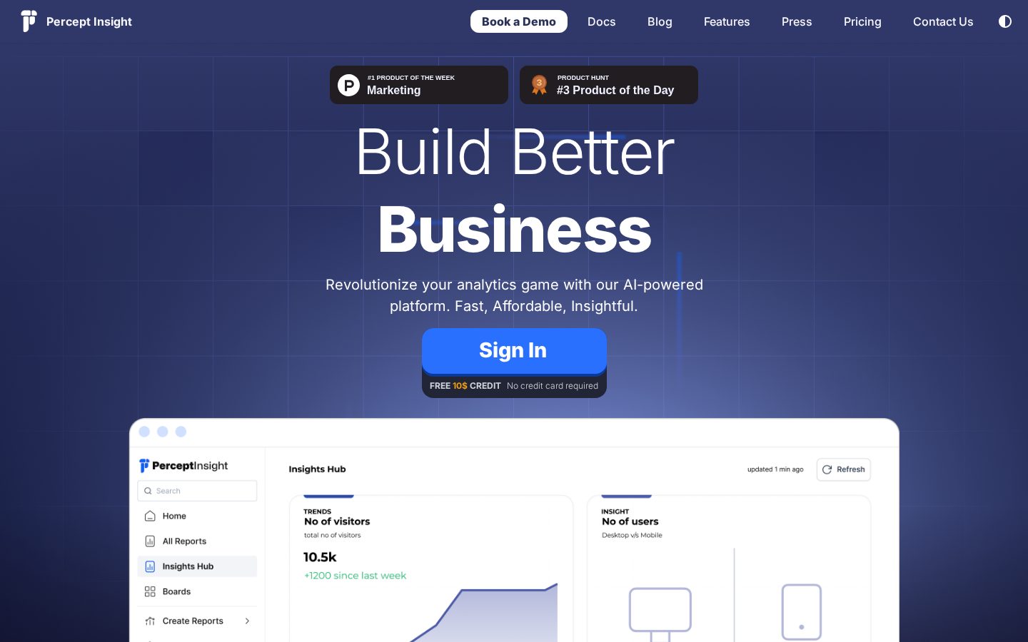 PerceptInsight Homepage