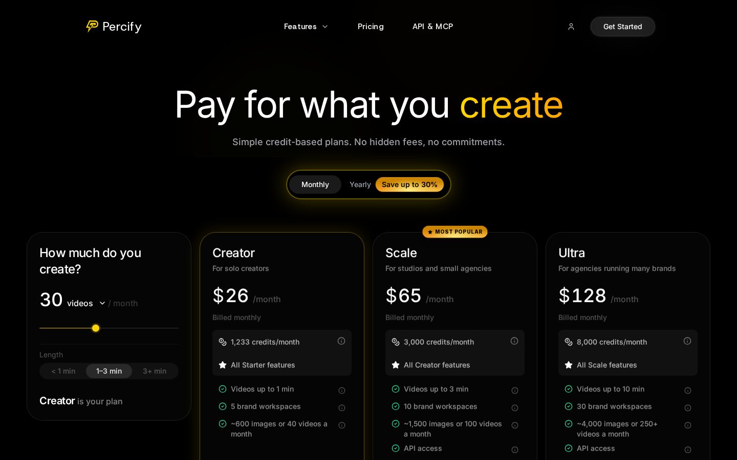Percify Pricing