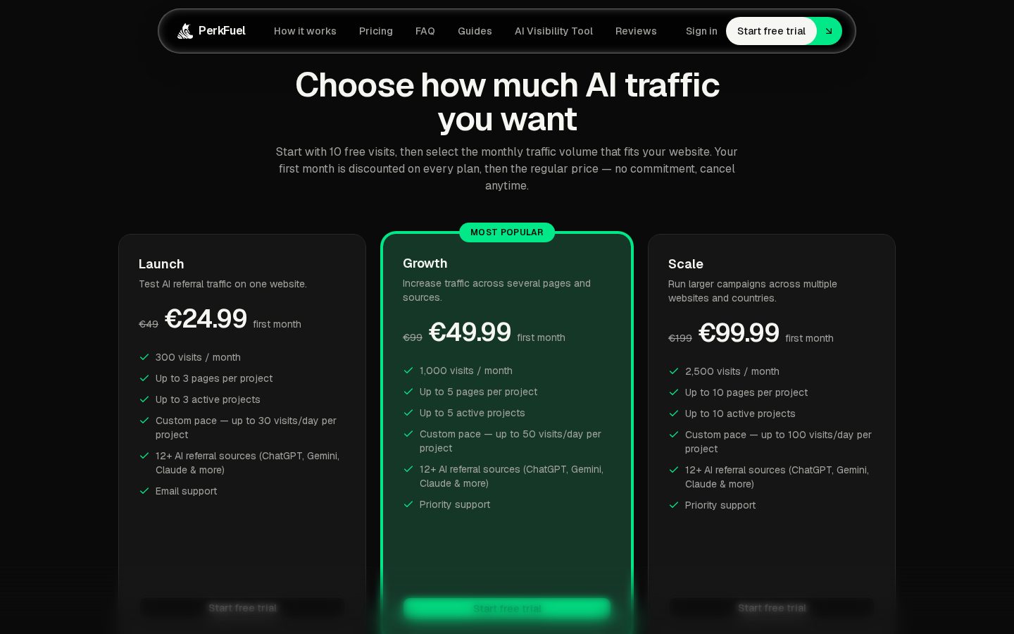 PerkFuel Pricing