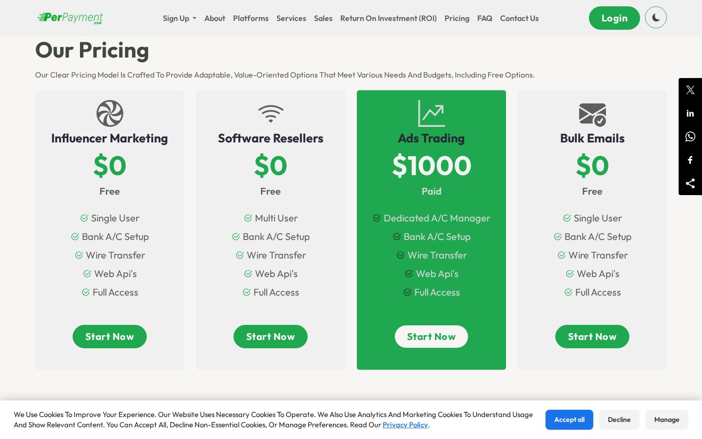 PerPayment AI Sales Partnership Pricing