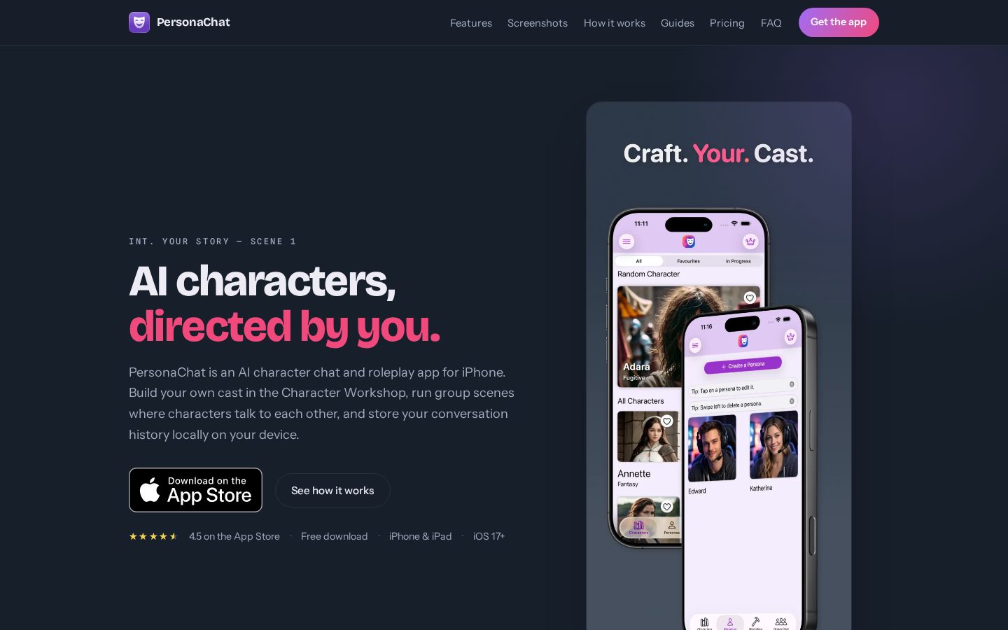 PersonaChat AI Homepage