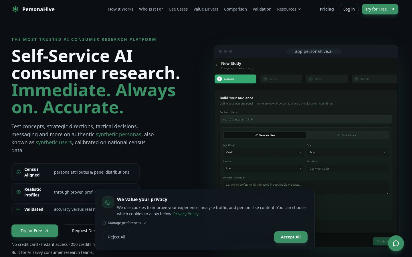 PersonaHive Homepage