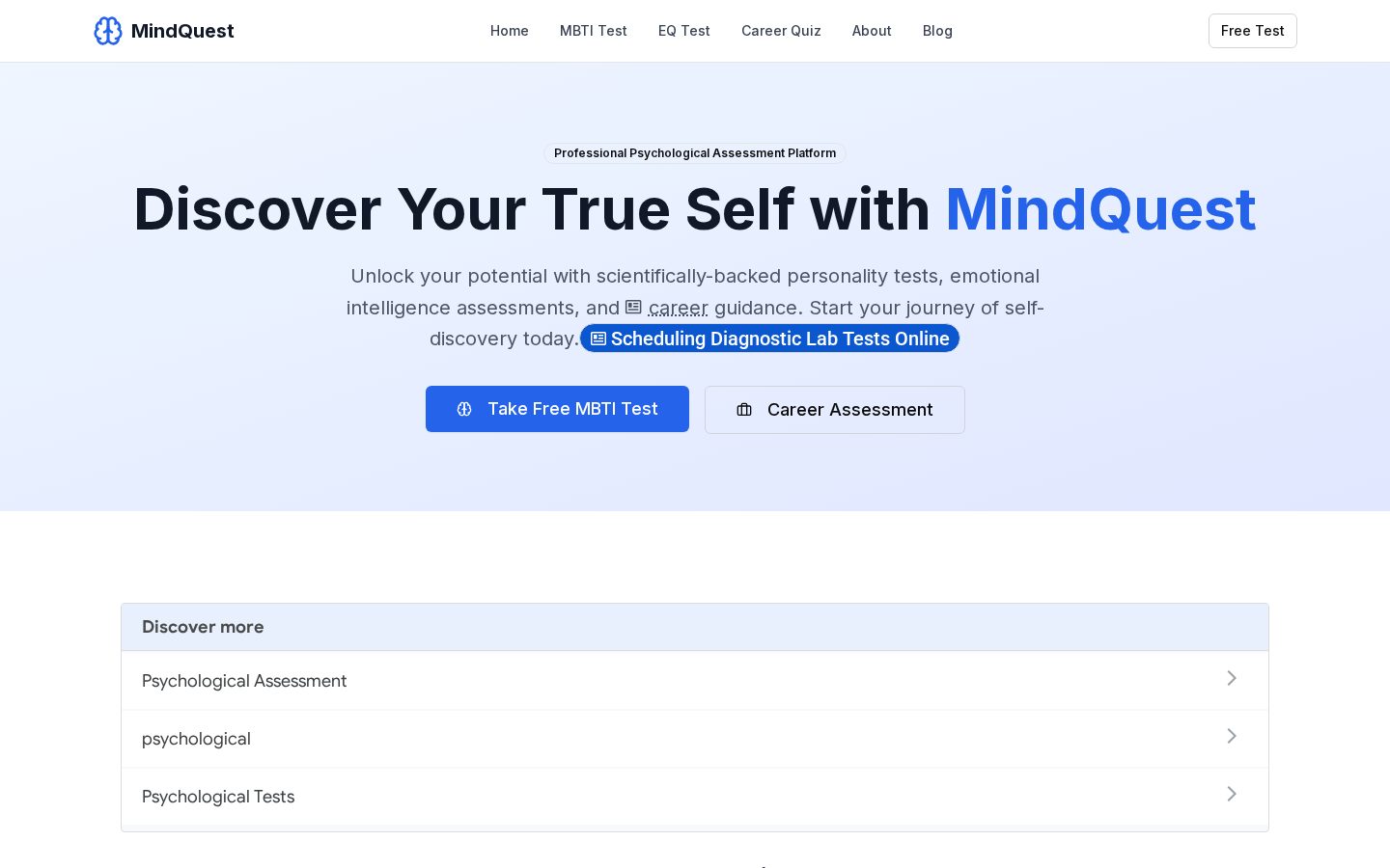 personalitytest Homepage