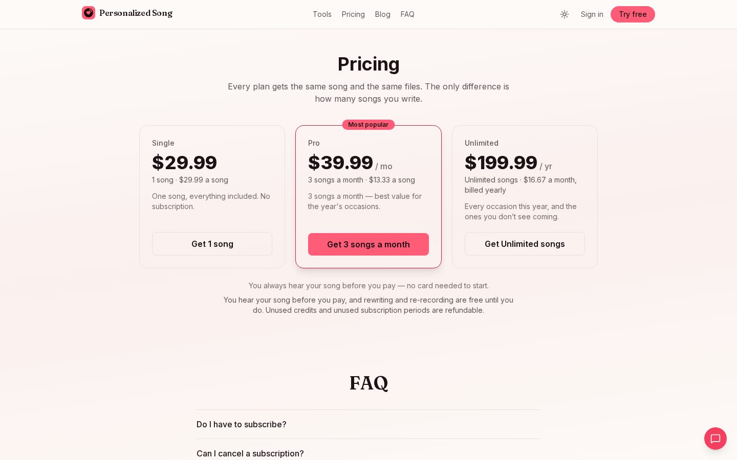 Personalized Song Pricing