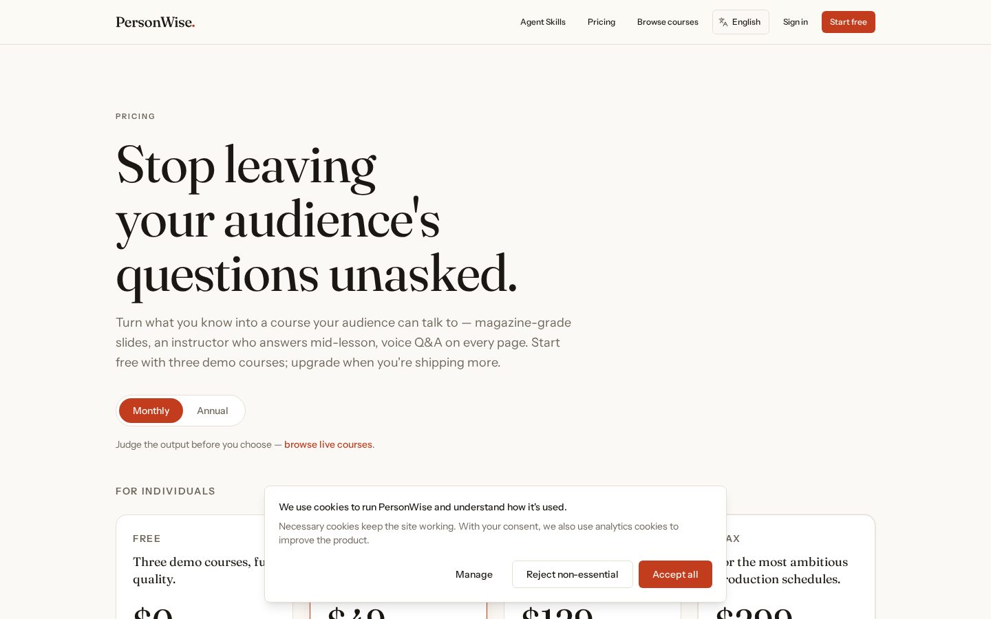 PersonWise Pricing