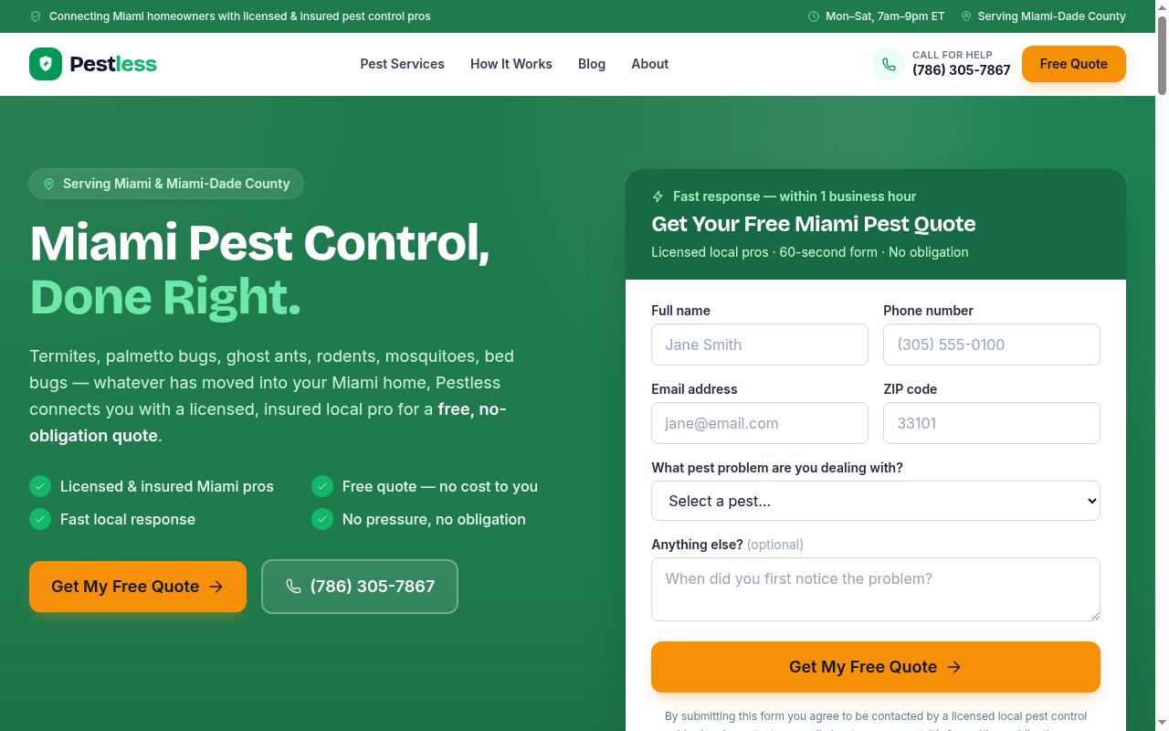 Pestless Homepage