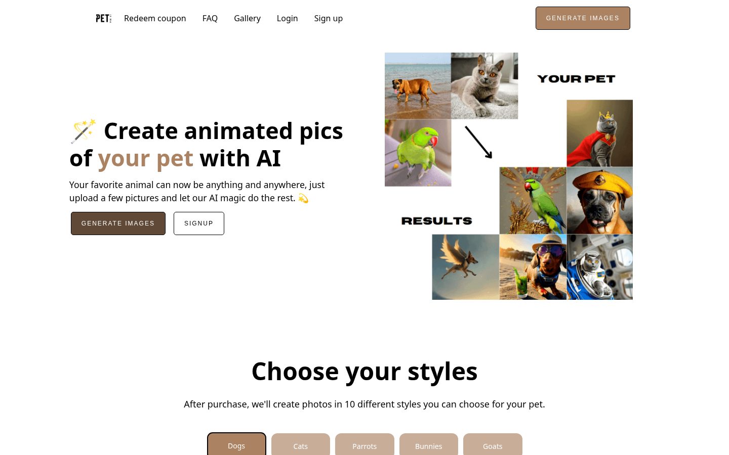 PetPic Homepage