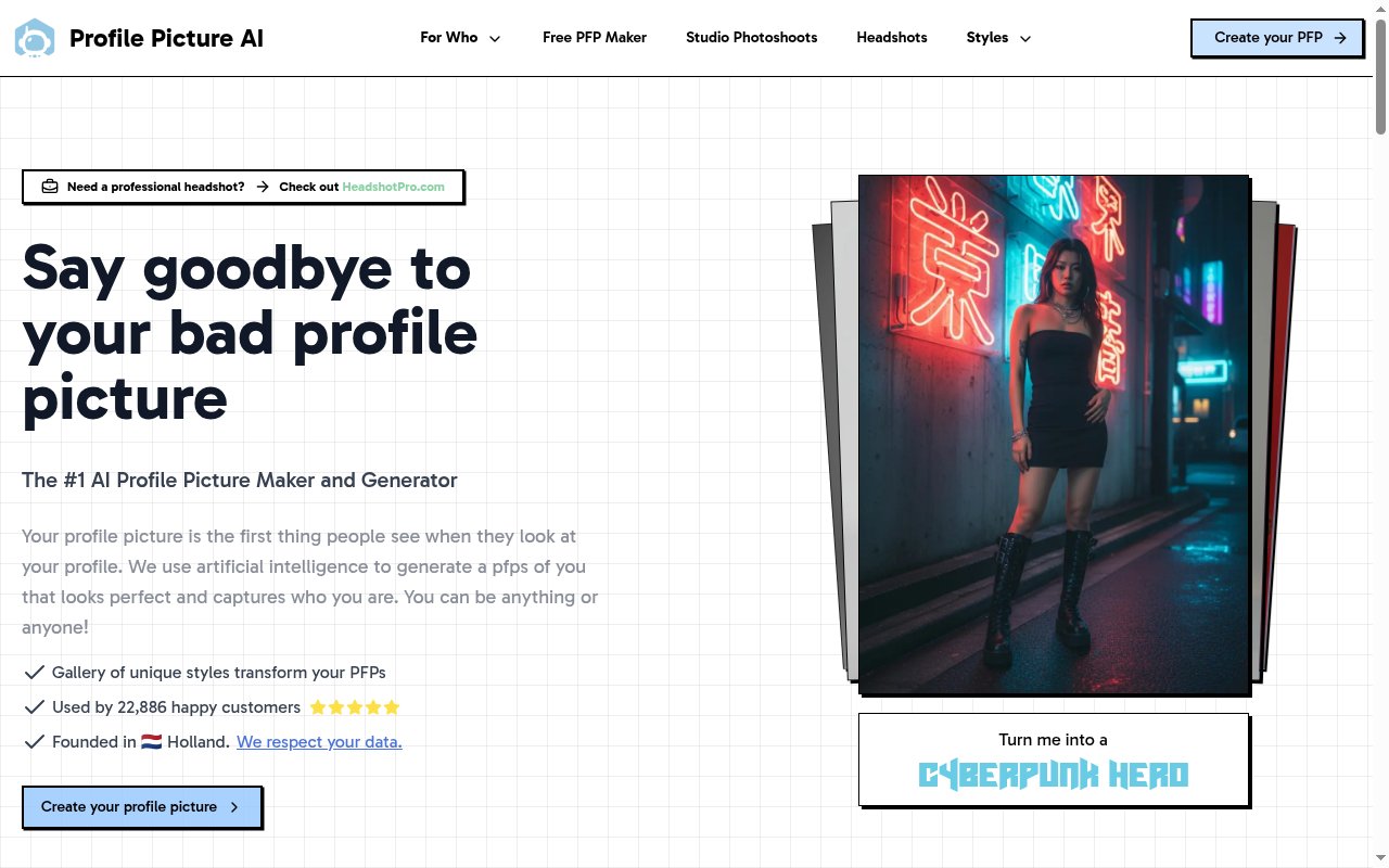 PFP.AI homepage