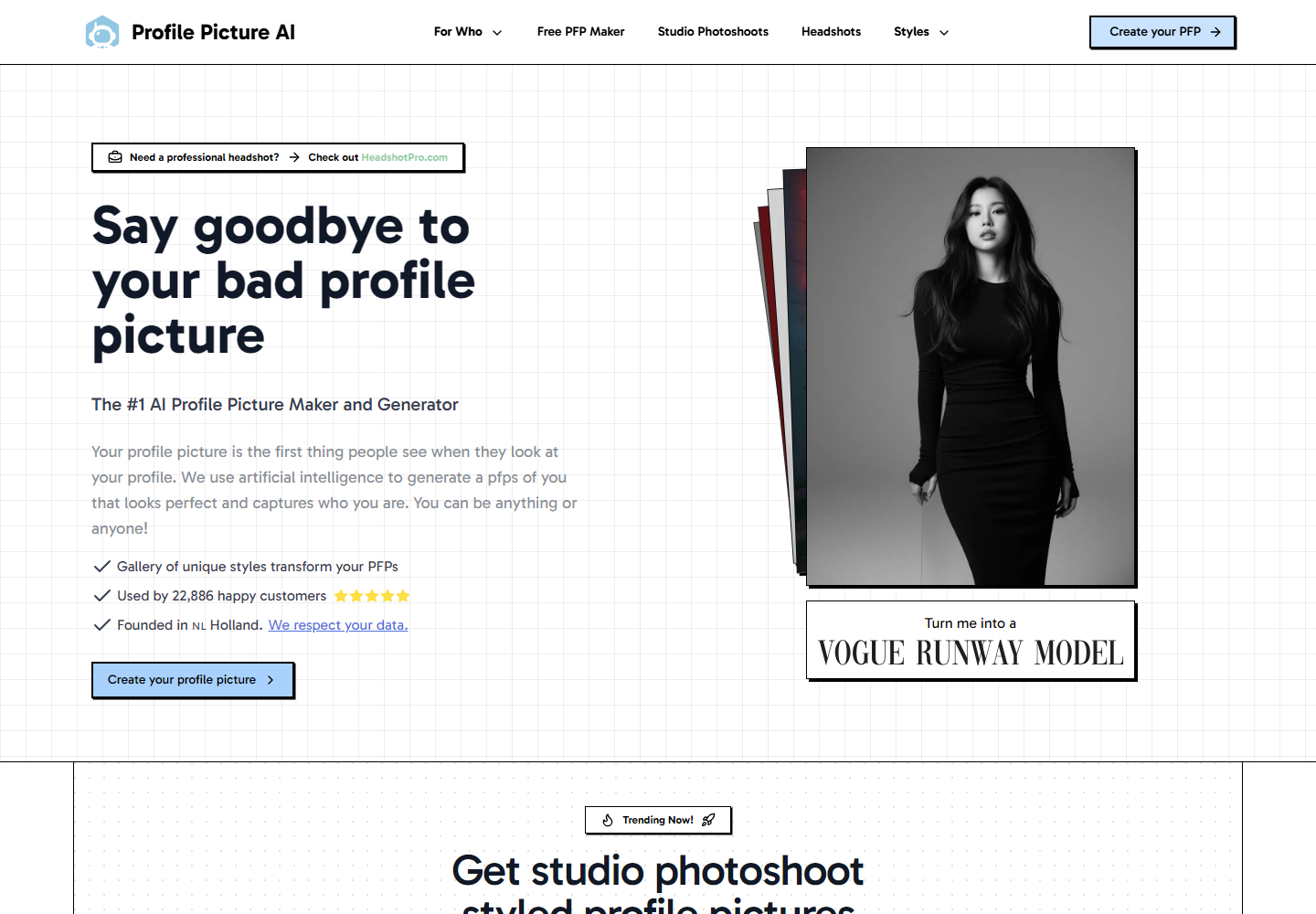 PFP.AI homepage