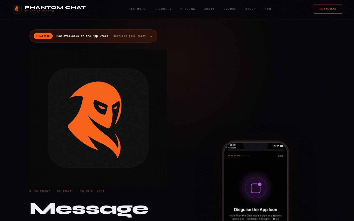 Phantom Chat Homepage