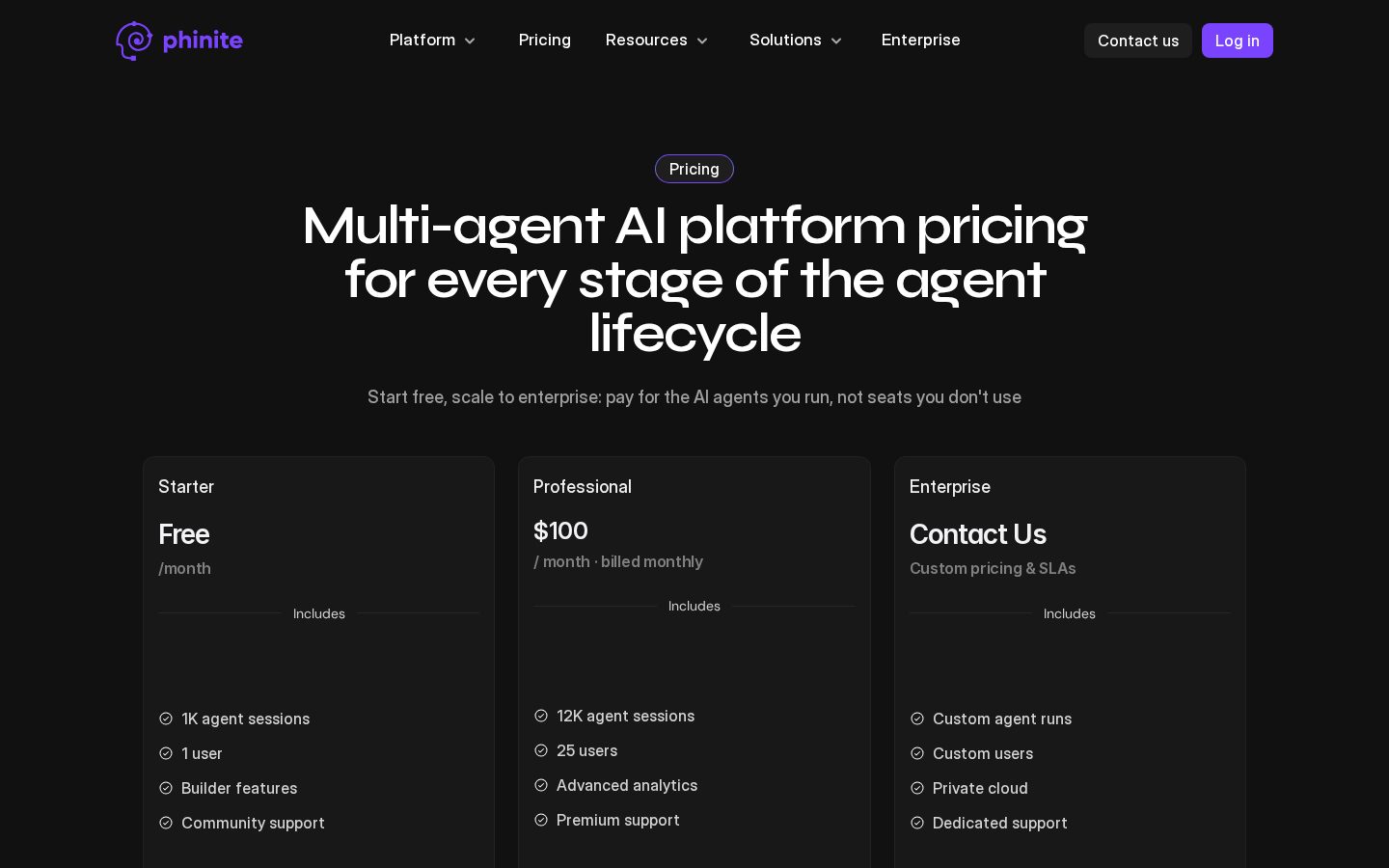 Phinite AI Pricing