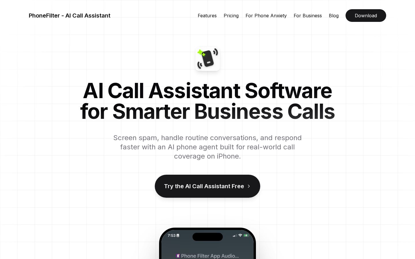 Phone Filter Homepage