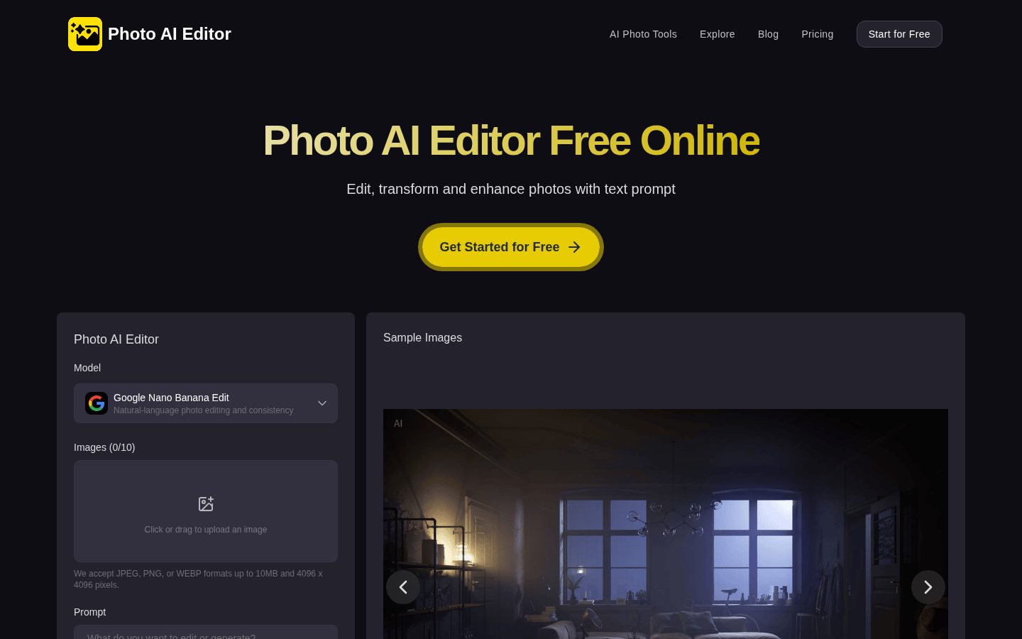 Photo AI Editor Homepage