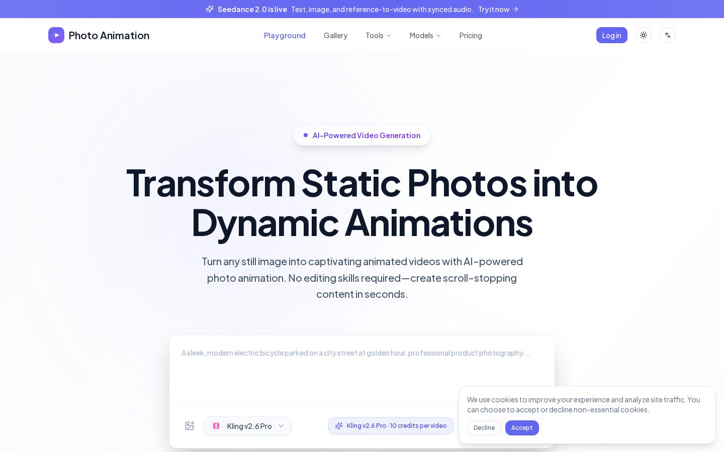 Photo Animation Homepage