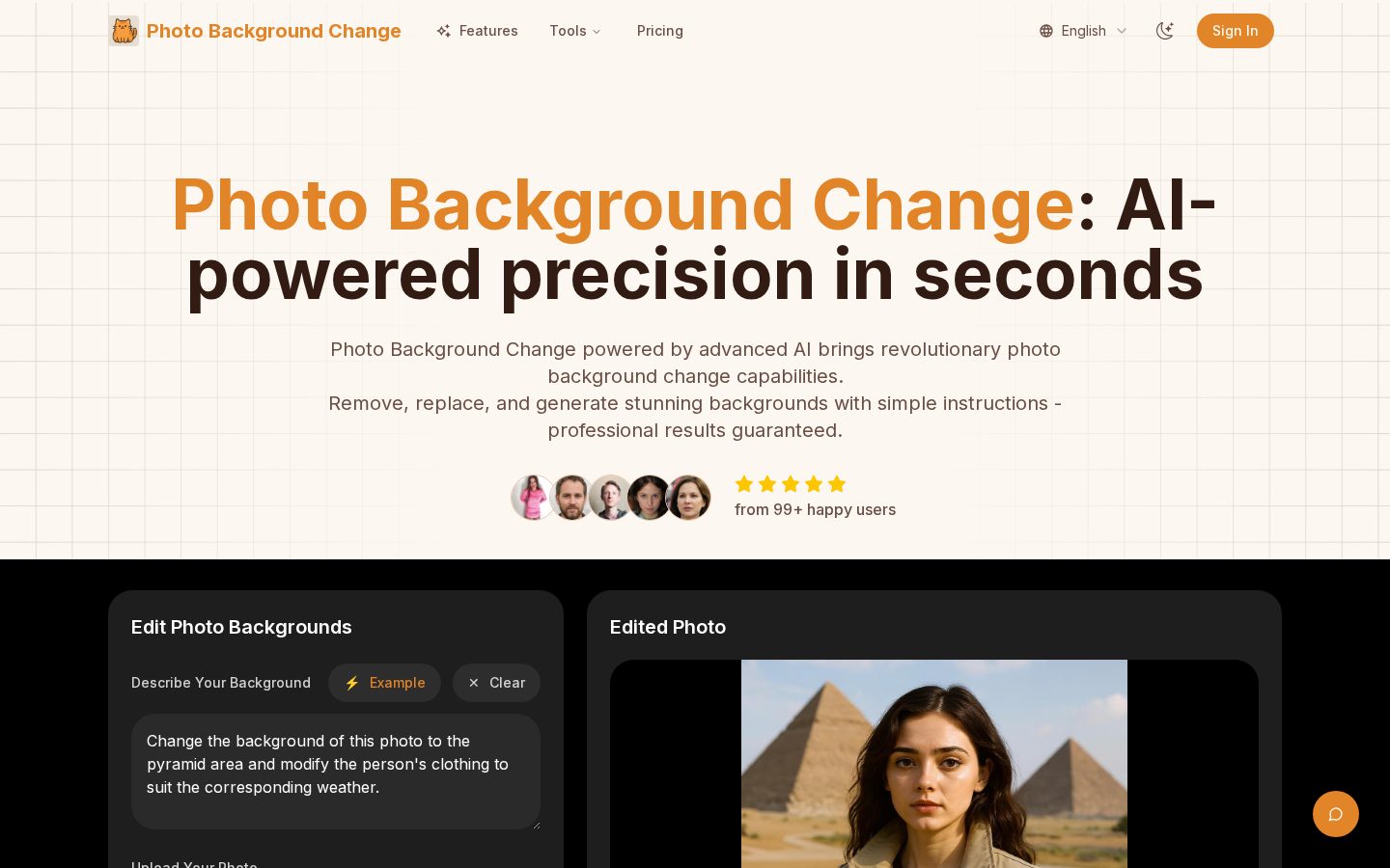 Photo Background Change Homepage