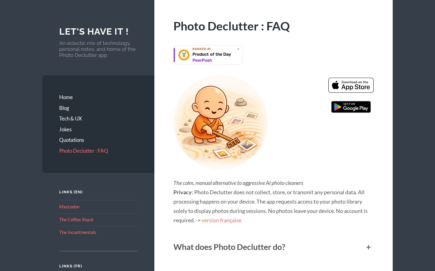 Photo Declutter Homepage